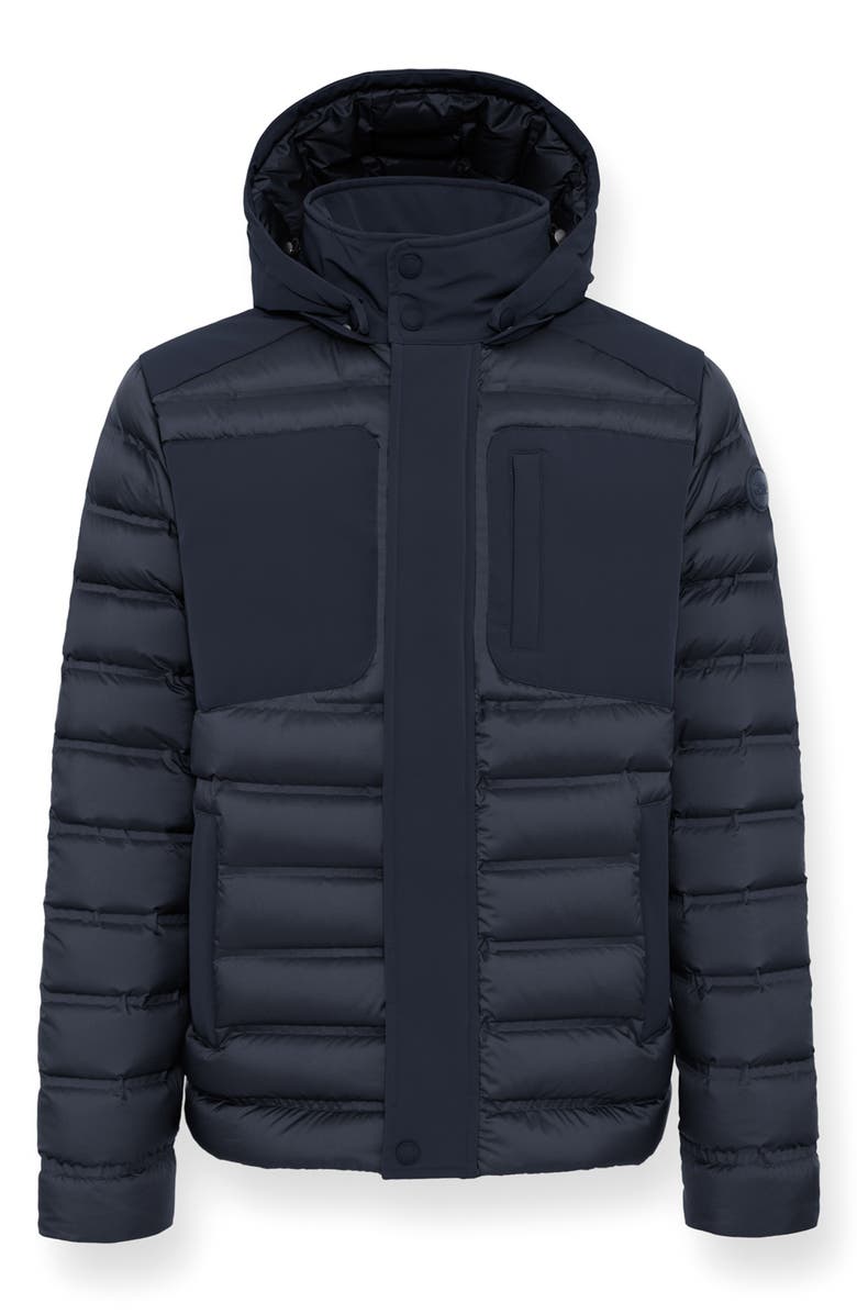 COLMAR Seamless Water Repellent Hooded Down Jacket, Alternate, color, Navy Blue