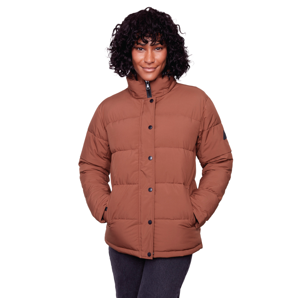 Alpine North FORILLON - Vegan Down Short Quilted Puffer Jacket in Maple at Nordstrom, Size Small