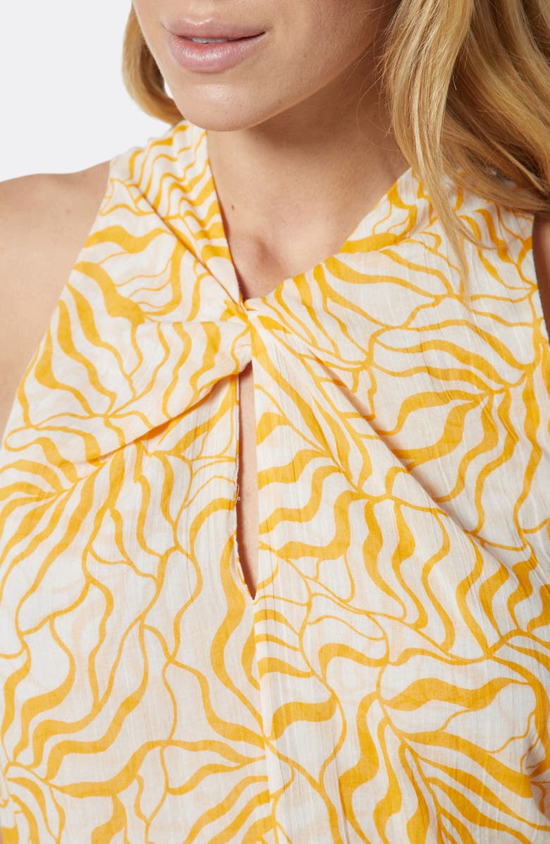 Joie Maraloma Vine Print Twist Neck Sleeveless Cotton Blouse, Alternate, color, 