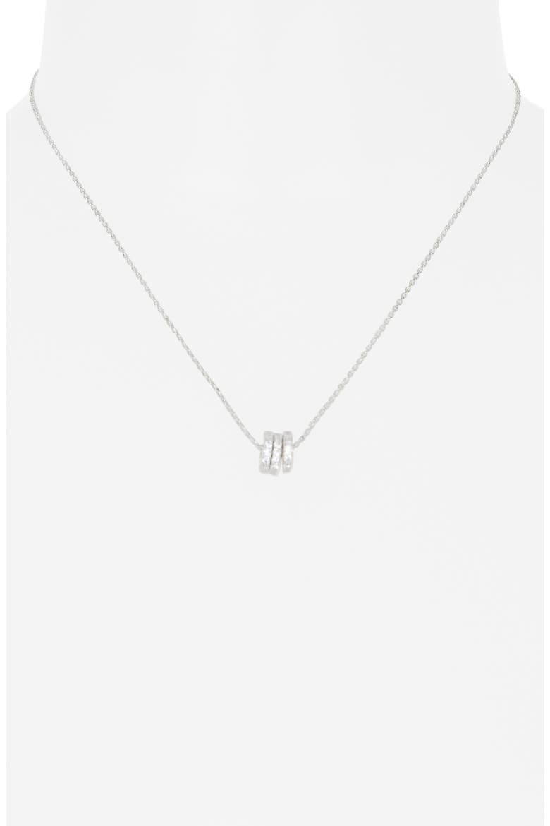 Cubic Zirconia Rondelle Necklace, Alternate, color, CLEAR- SILVER