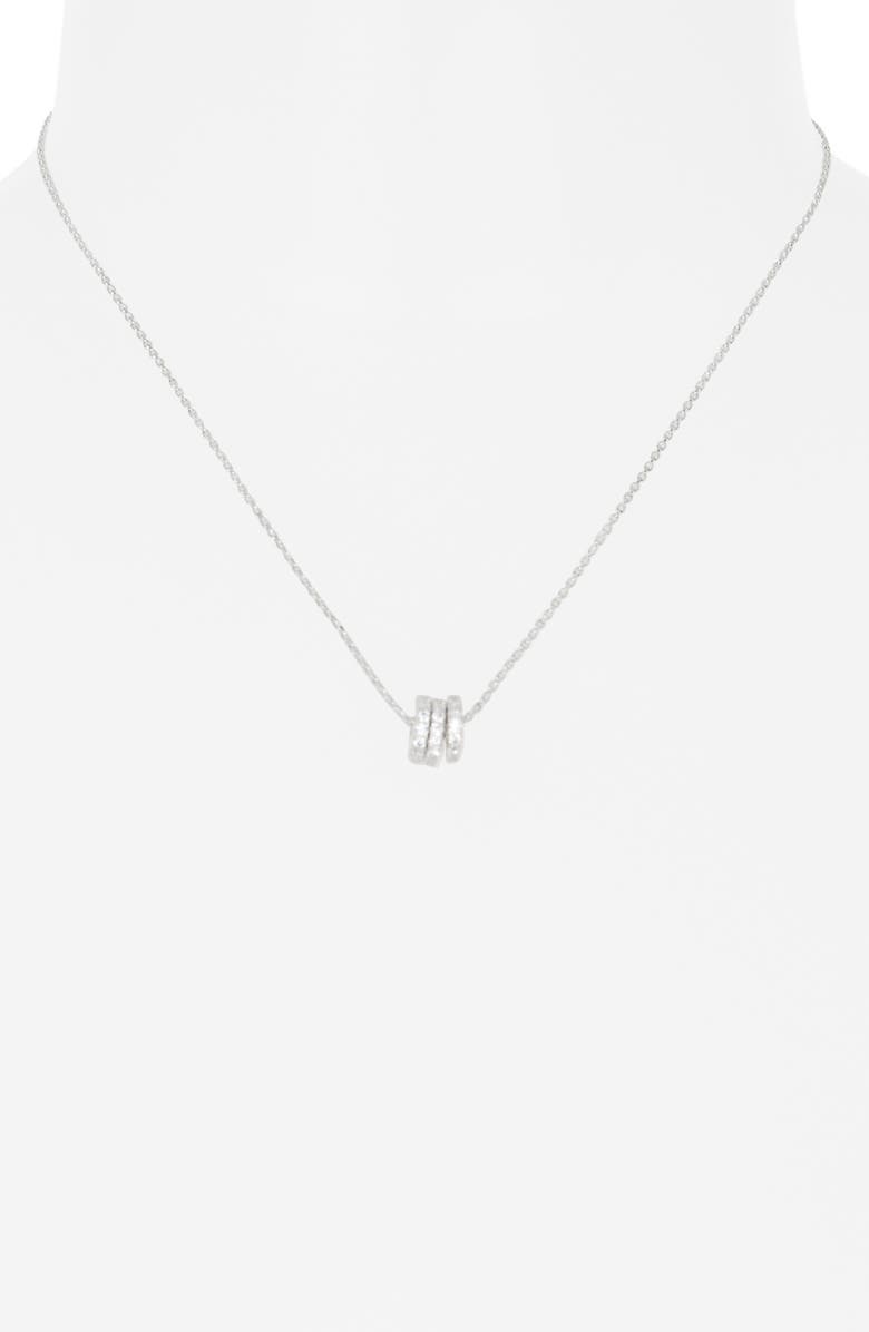 NORDSTROM RACK Cubic Zirconia Rondelle Necklace, Alternate, color, Clear- Silver