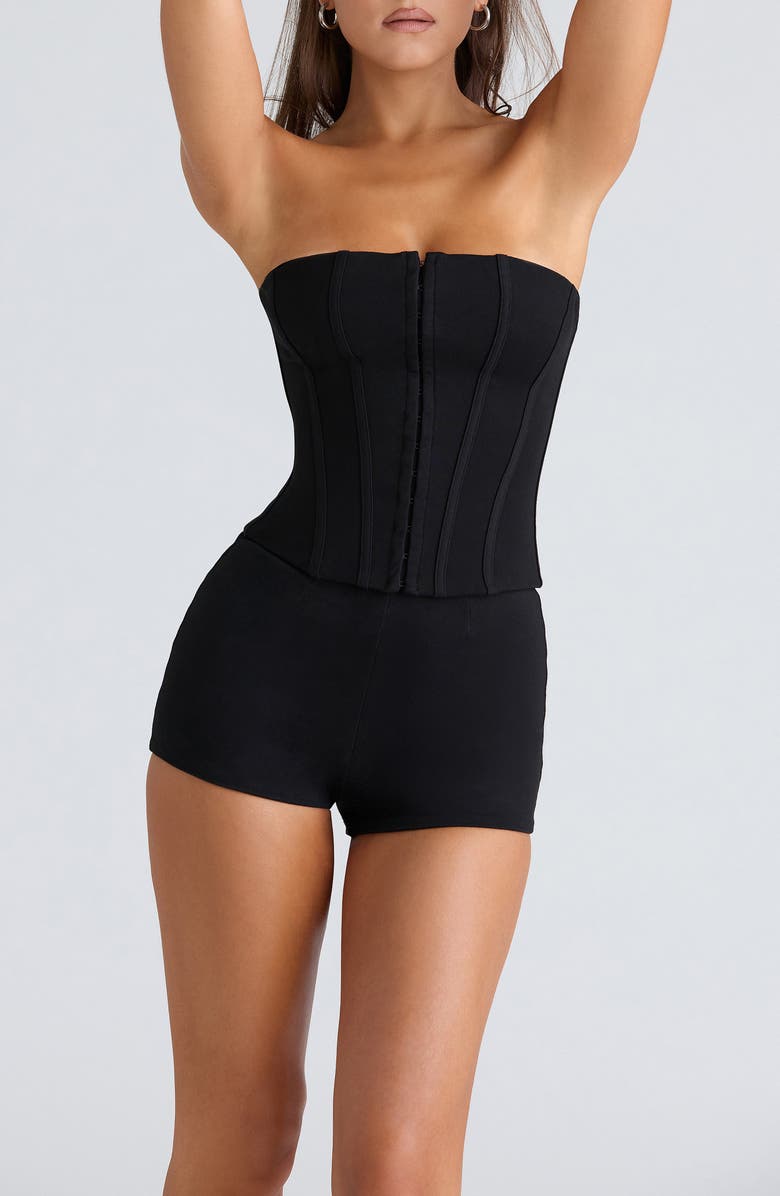 HOUSE OF CB The Strapless Ponte Corset, Alternate, color, Black