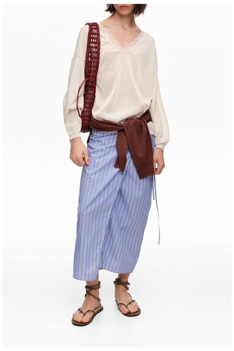Straight Striped Sarong Skirt, Alternate, color, BLUE