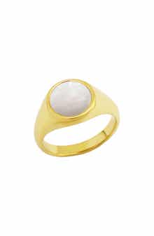 REBL Gender Inclusive Round Mother-of-Pearl Ring