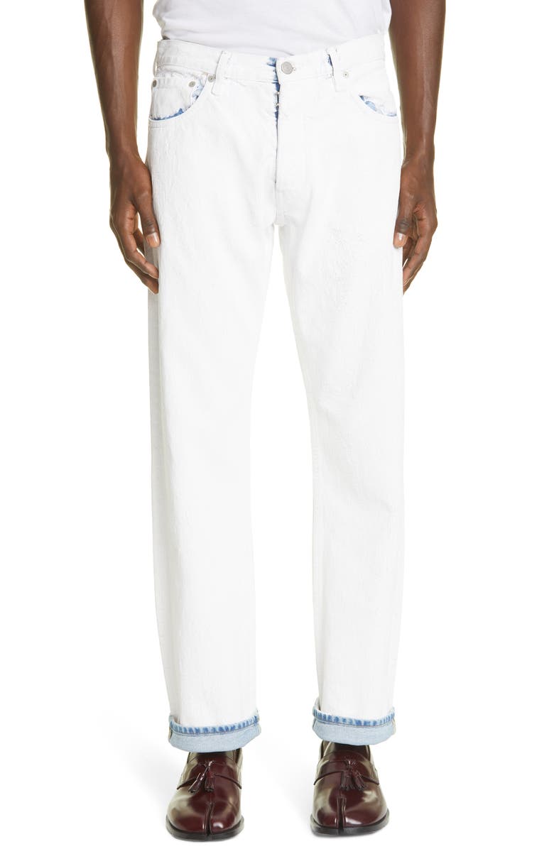 Maison Margiela Bianchetto Hand Painted Jeans, Main, color,