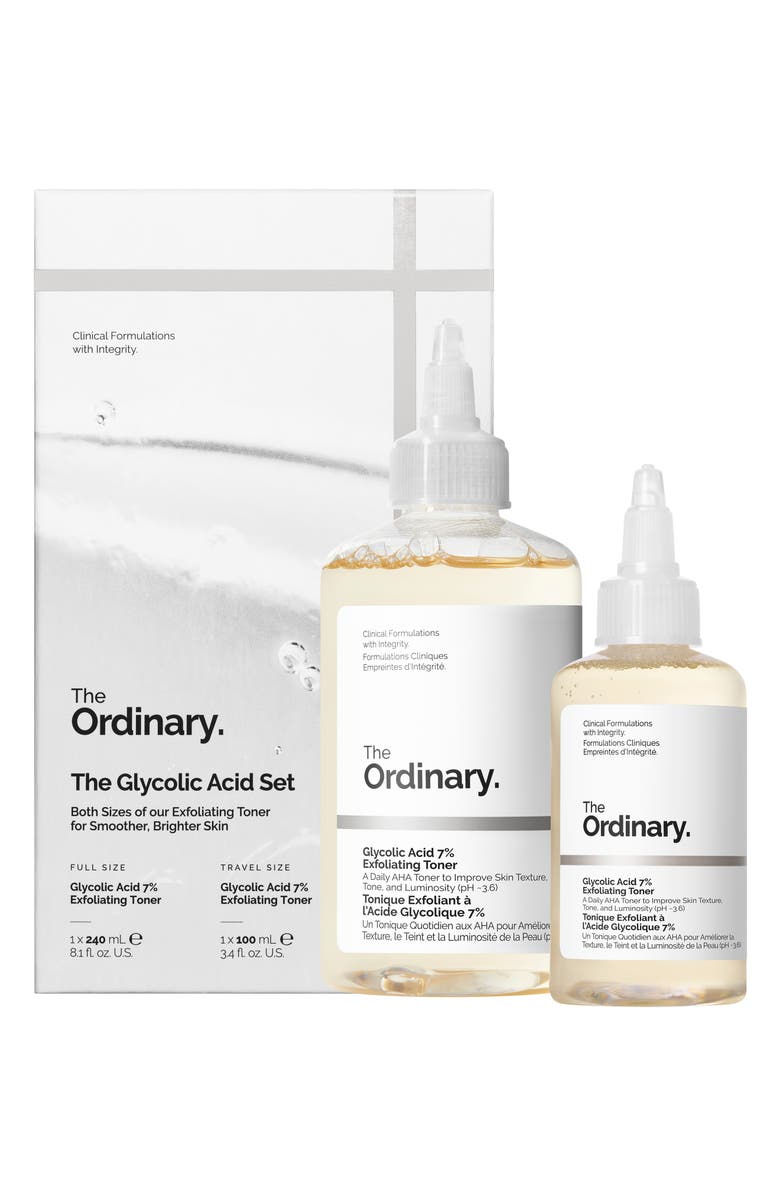 The Ordinary The Glycolic Acid 7% Exfoliating Toner Duo, Main, color, 