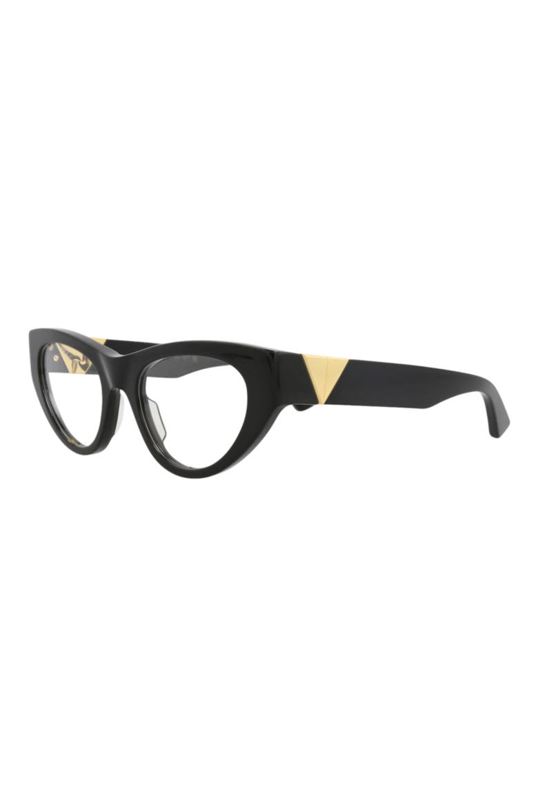 Novelty 51mm Cat Eye Optical Glasses, Alternate, color, BLACK BLACK TRANSPARENT