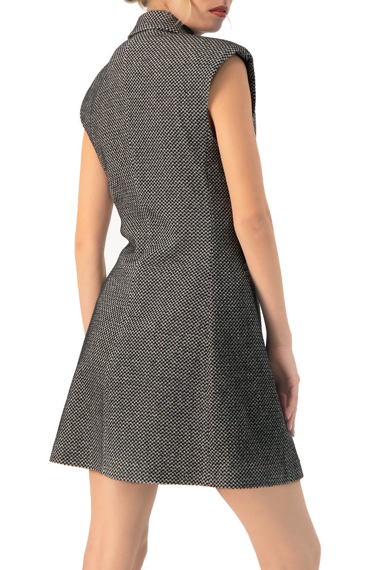 Long Checkered Vest, Alternate, color, Black