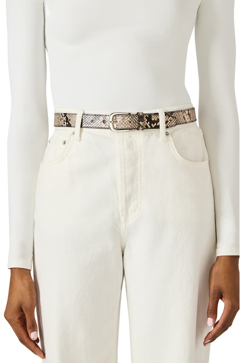 Steve Madden Women\'s Double Leather Belt Set in White and Taupe 2-for-1 Assorted Faux Leather Belts (Women) | Nordstromrack main image 3