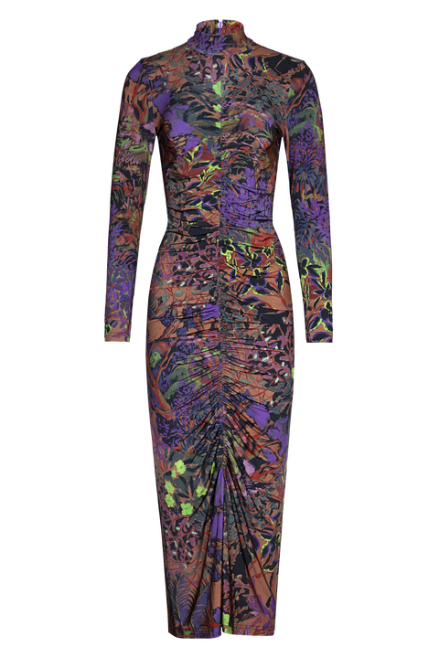 Alonia Jersey Ruched Midi Dress