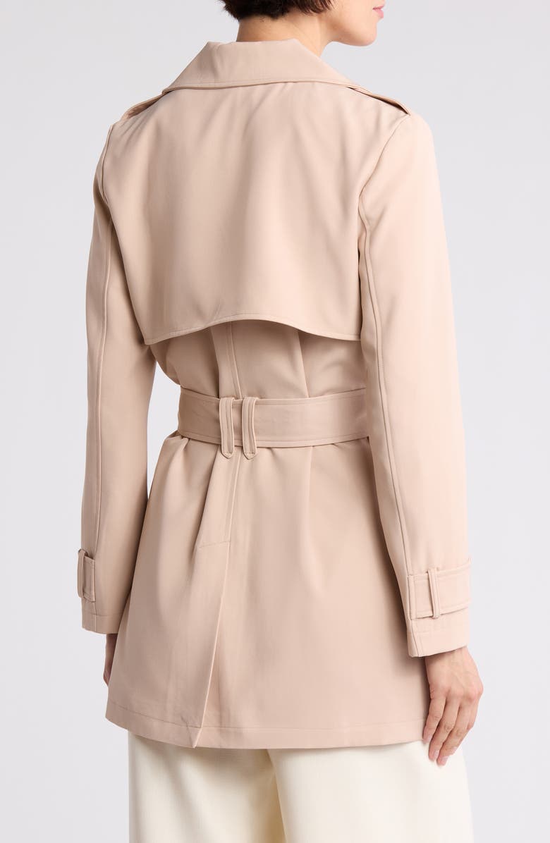 Avec Les Filles Double Breasted Softshell Trench Coat, Alternate, color,