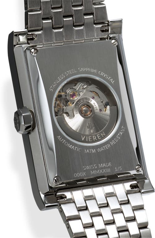 Vieren Steel Stereo Diamond Swiss Automatic Watch In Silver