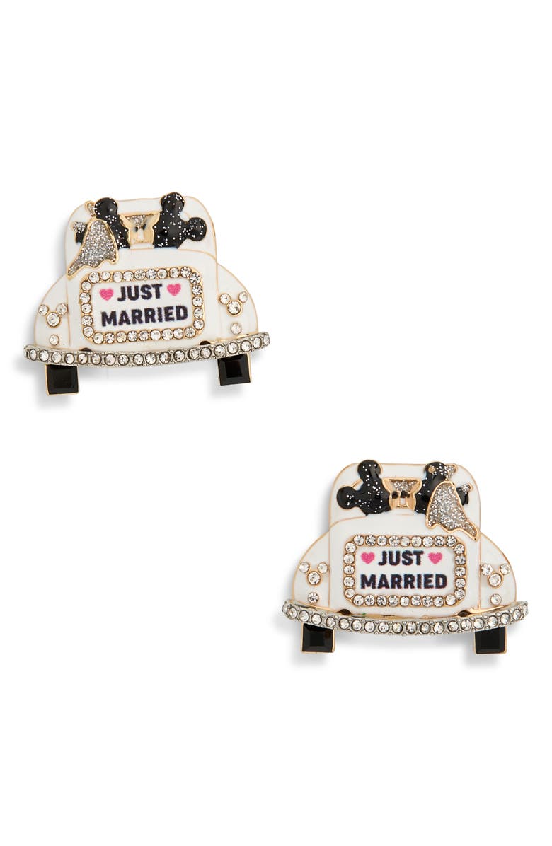 BaubleBar Mickey Mouse Just Married Stud Earrings, Main, color, 
