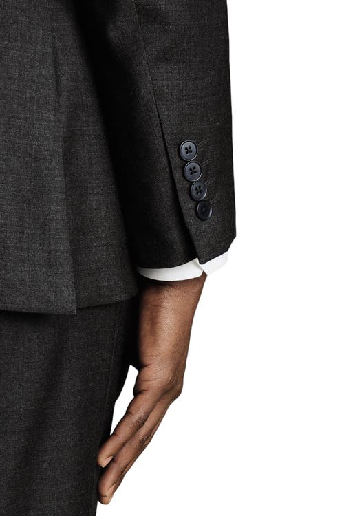 Charles Tyrwhitt Slim Fit Twill Natural Stretch Suit Jacket In Charcoal Grey
