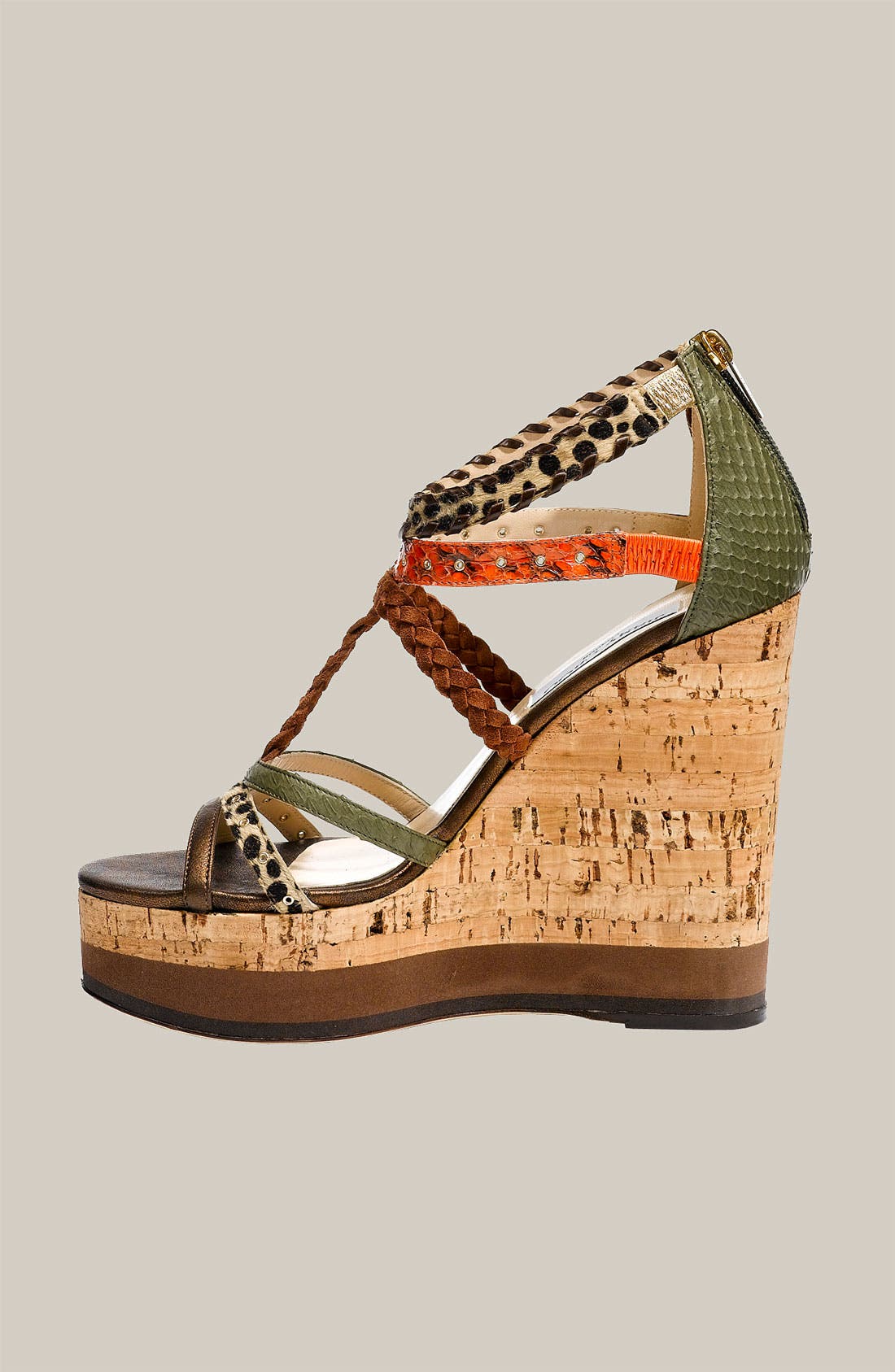 'Vienna' Sandal, Alternate, color, ORANGE MATERIAL MIX