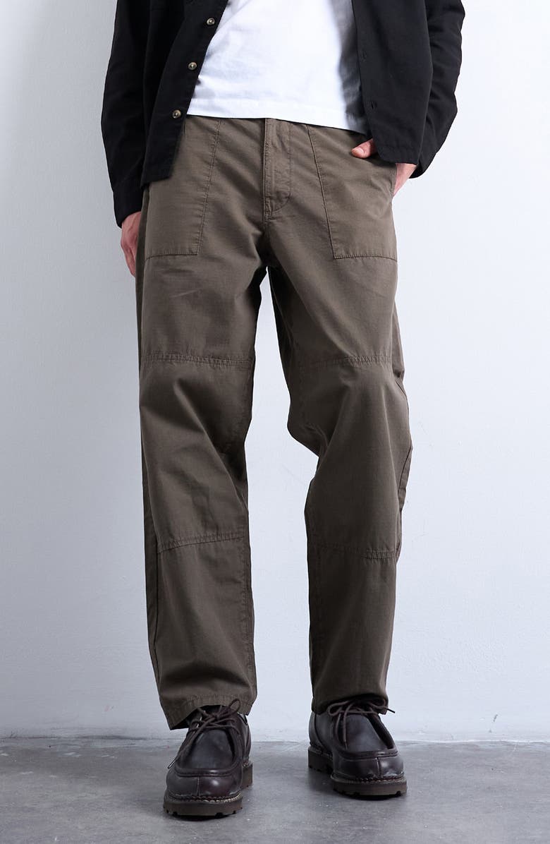 Topman Ripstop Tapered Leg Pants, Main, color, Khaki