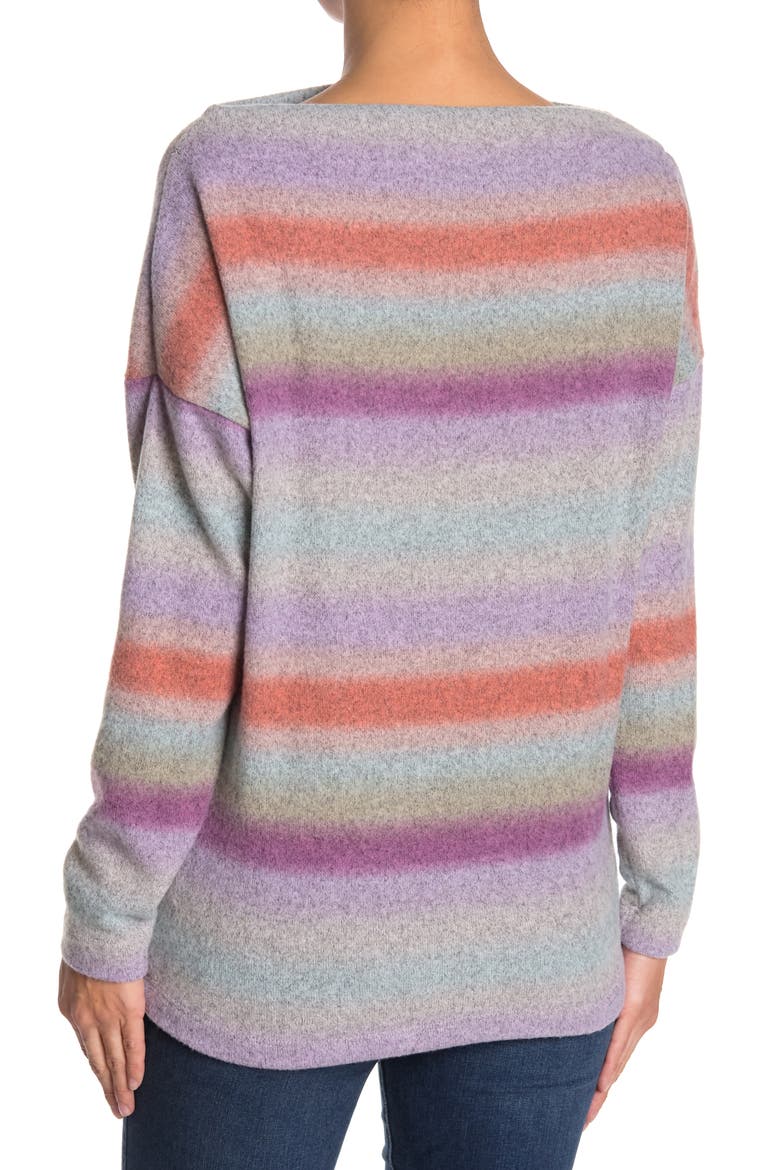 Stripe Sweater, Alternate, color, PINK