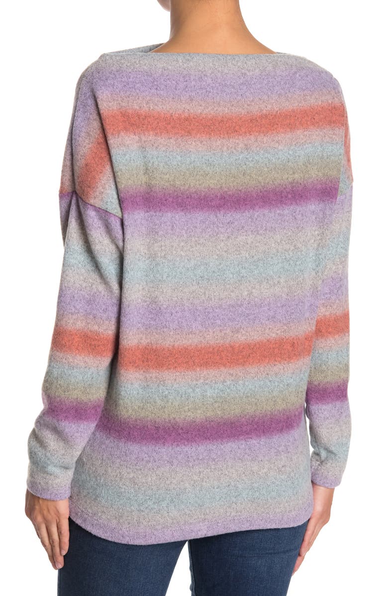 Renee C Stripe Sweater, Alternate, color, Pink