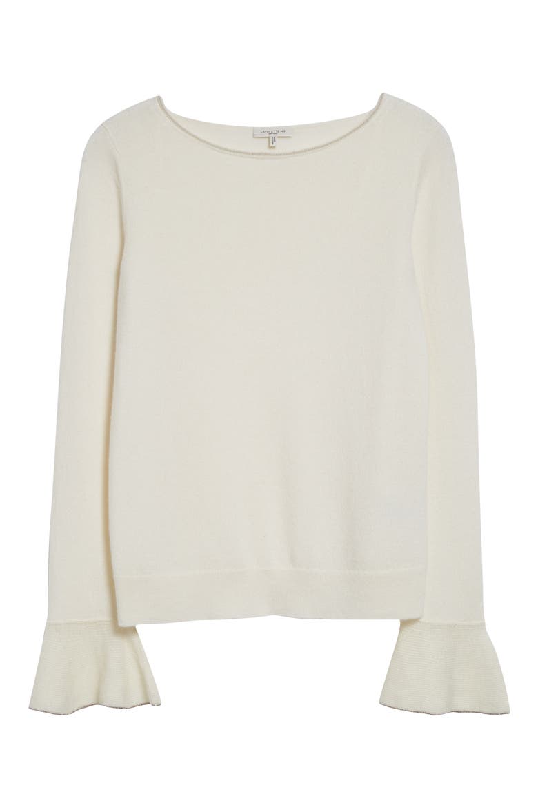 Ruffle Cuff Cashmere Sweater, Alternate, color, CLOUD