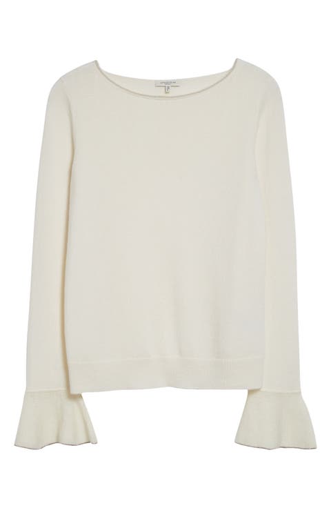 Ruffle Cuff Cashmere Sweater