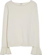 Lafayette 148 New York Ruffle Cuff Cashmere Sweater