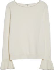 Lafayette 148 New York Ruffle Cuff Cashmere Sweater