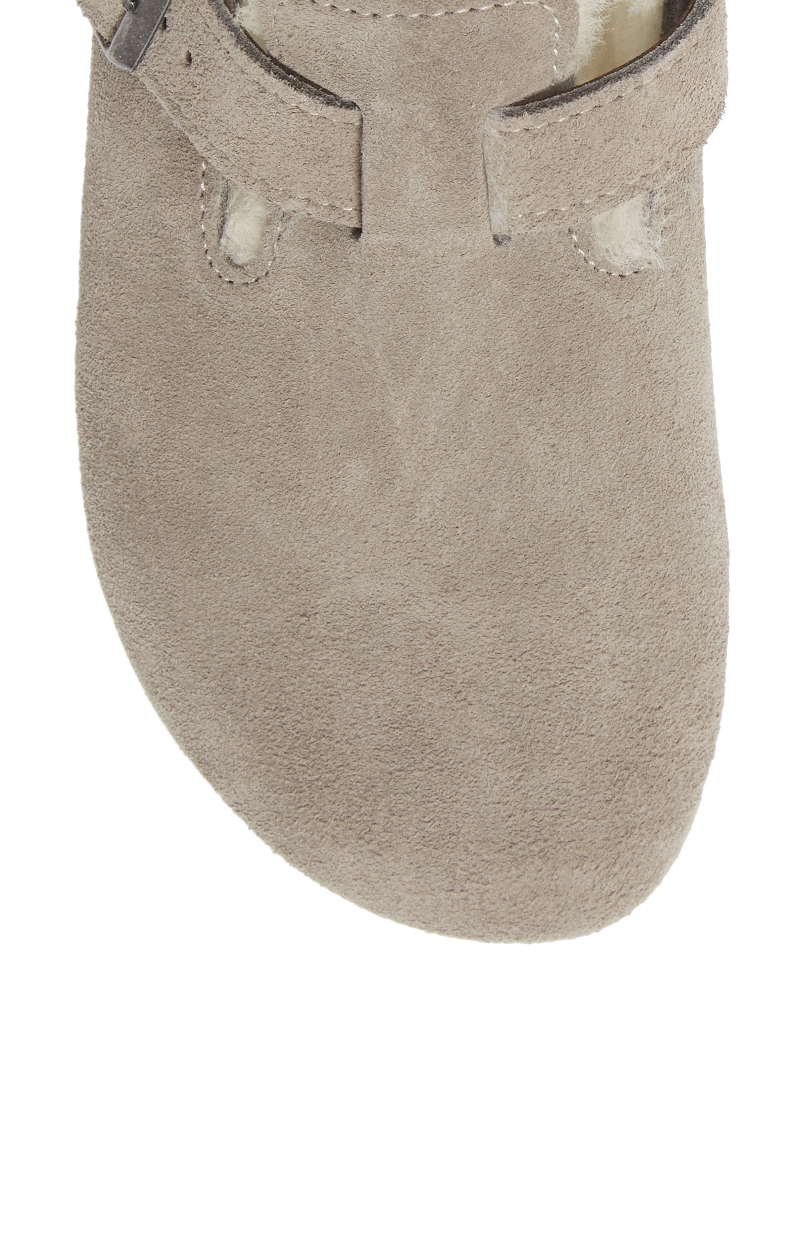 Boston Genuine Shearling Lined Clog, Alternate, color, STONE COIN SUEDE