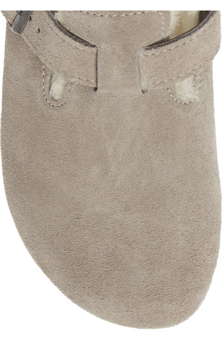 Birkenstock Boston Genuine Shearling Lined Clog, Alternate, color, Stone Coin Suede