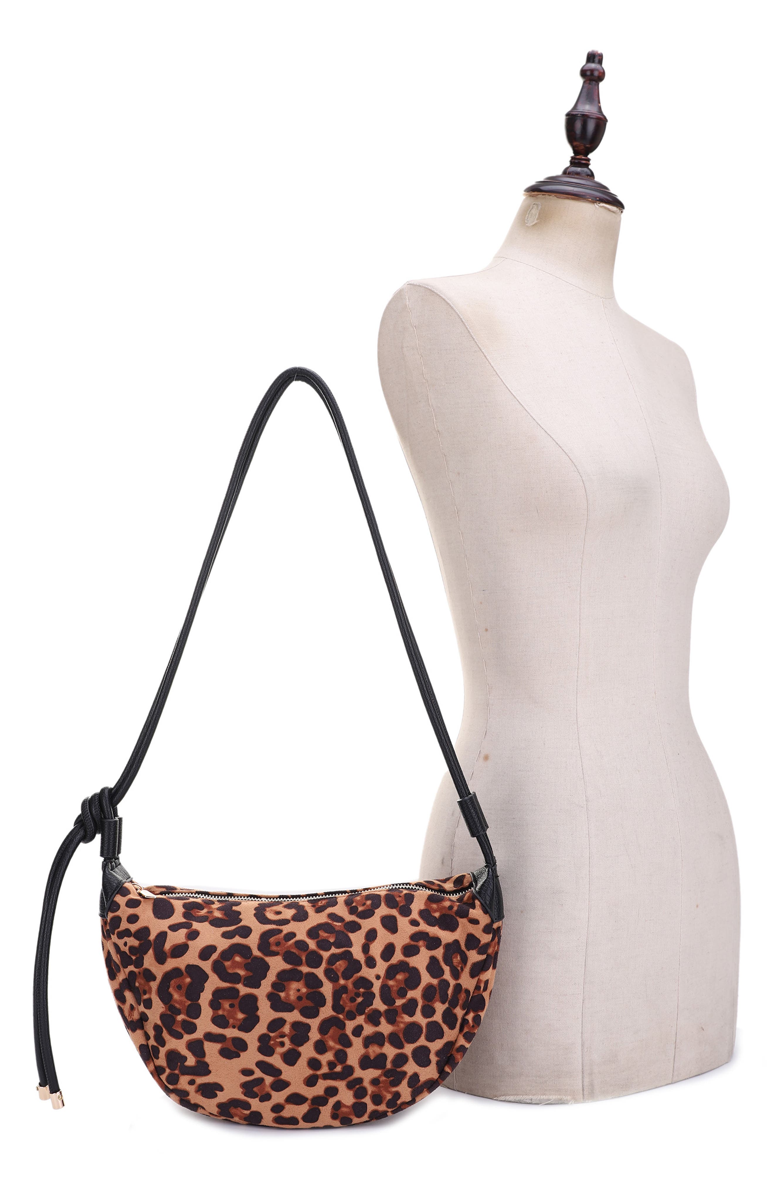 Mali + Lili Aria Leopard Recycled Vegan Leather Crossbody Bag, Alternate, color, 