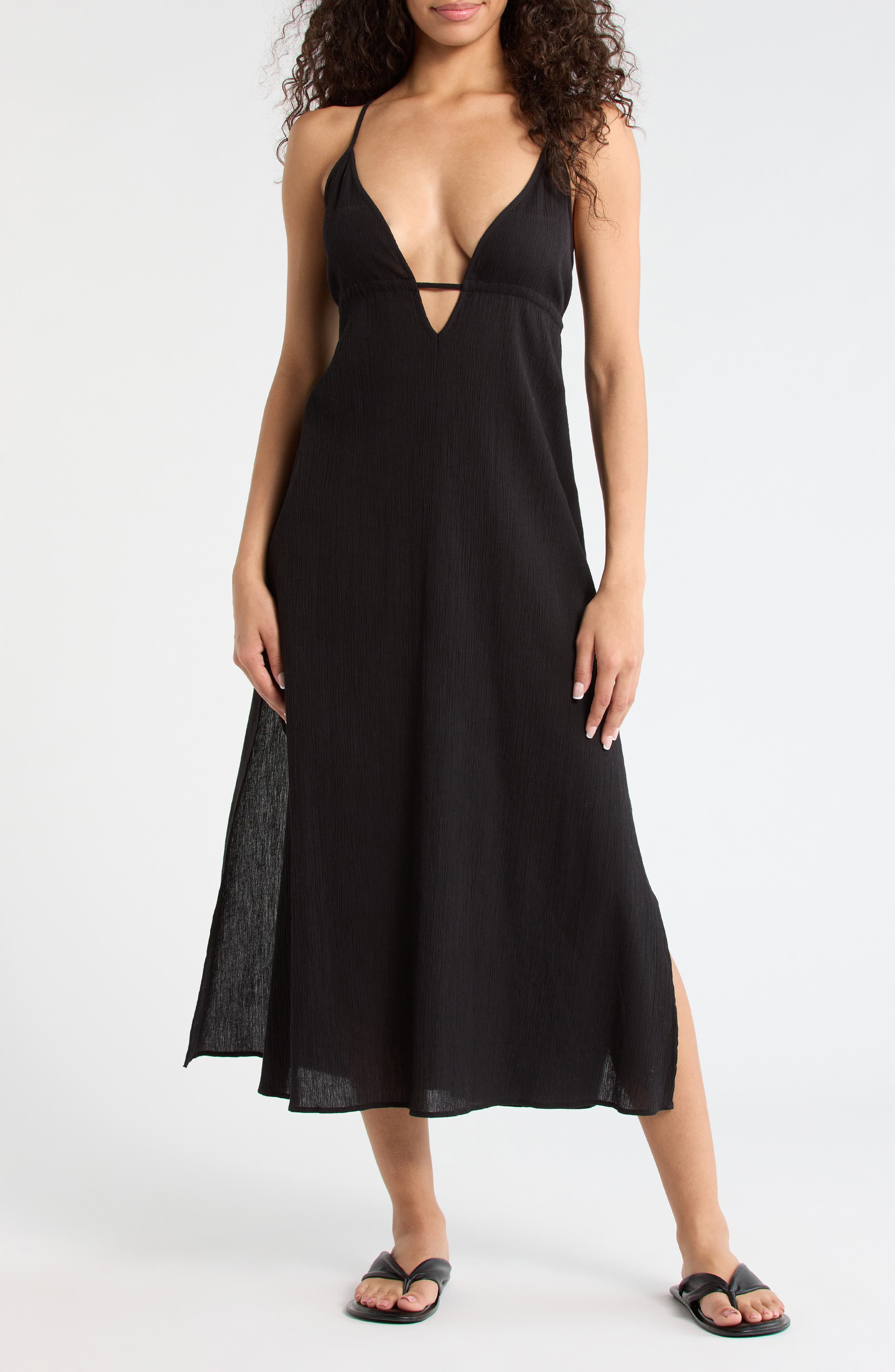crinkle gauze midi dress Crinkle Gauze Cover-Up Midi Dress (Women)