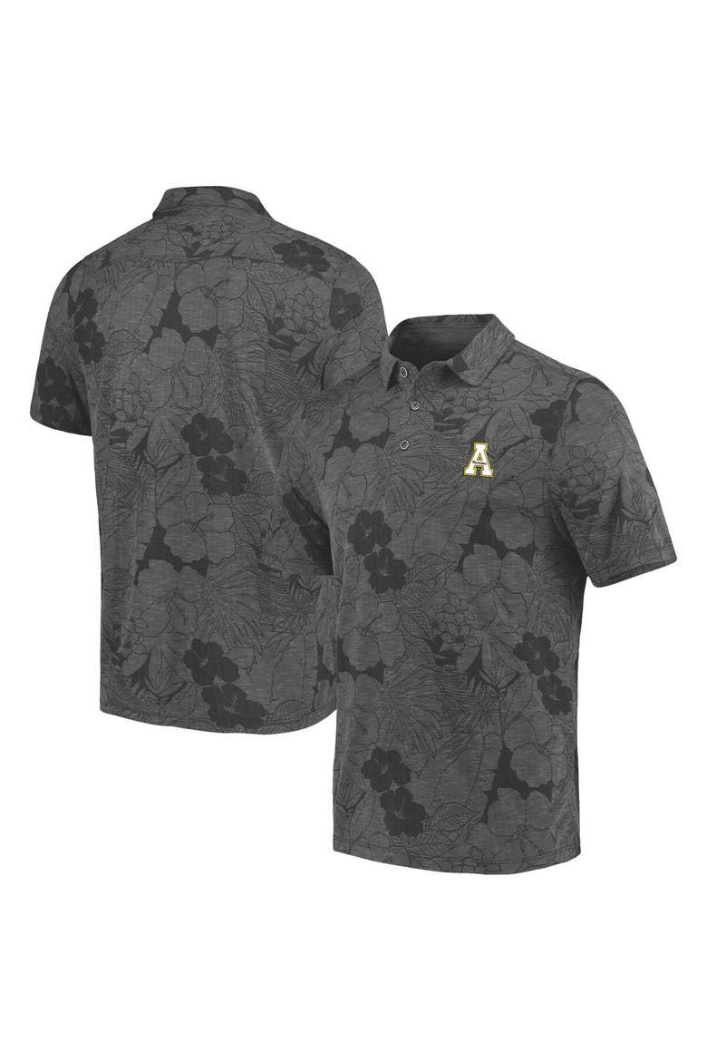 Men's Tommy Bahama  Charcoal Appalachian State Mountaineers Miramar Blooms Polo, Main, color, Charcoal