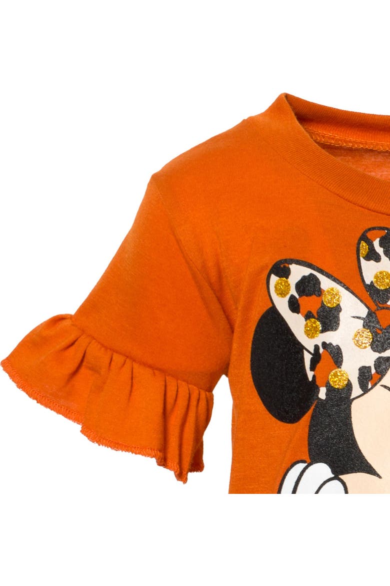Minnie Mouse 2-Piece T-Shirt and Bike Shorts Set, Alternate, color, Orange and Cream