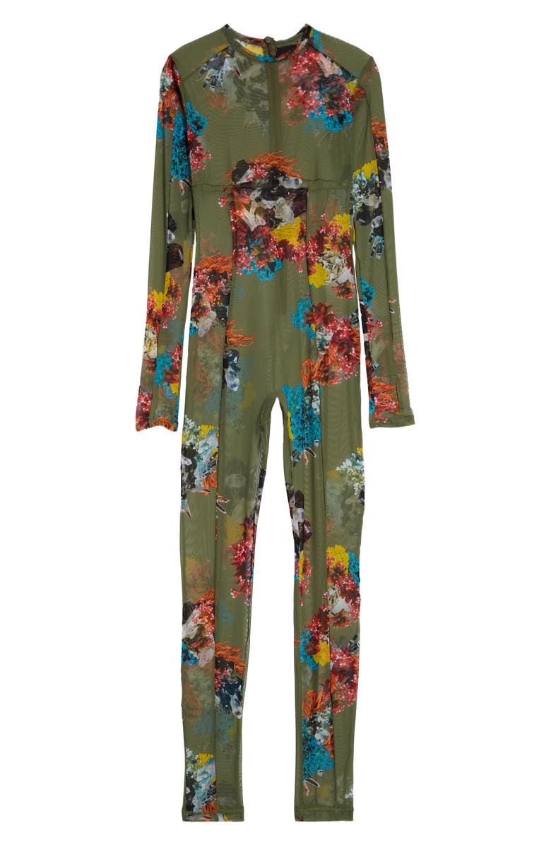 adidas x IVY PARK Floral Long Sleeve Mesh Jumpsuit, Alternate, color, 