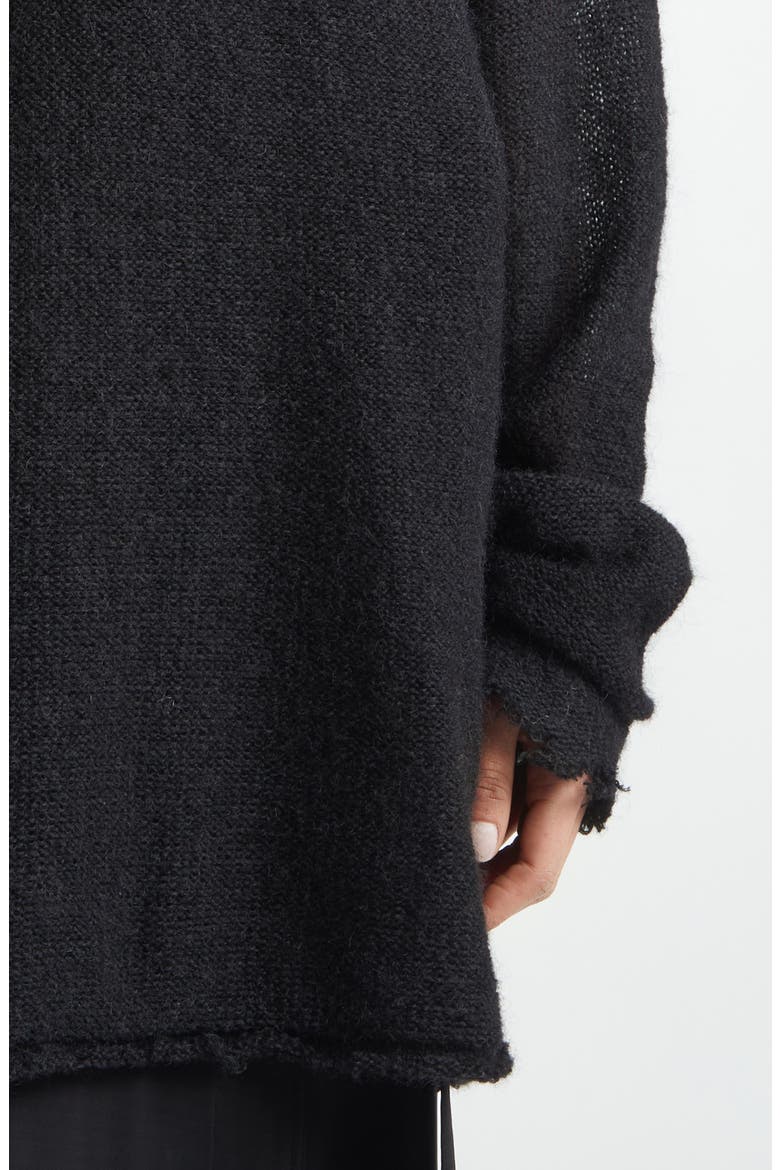 Longline Mohair Blend Sweater, Alternate, color, BLACK