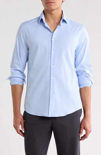 Micro Geo Print Button-Up Shirt