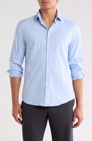 DENIM AND FLOWER Micro Geo Print Button-Up Shirt