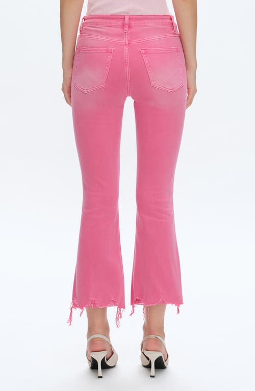 Bayeas Fray Hem Crop Flare Jeans In Pink