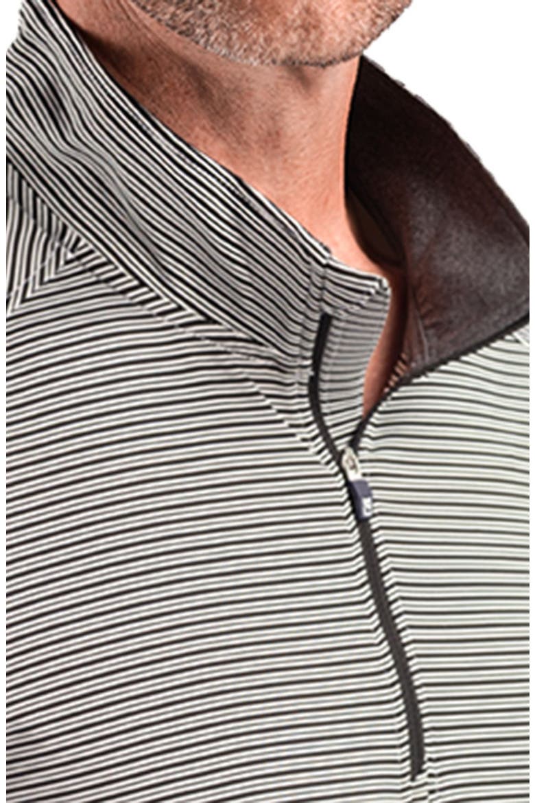 Forge Epic Confidence Stripe Performance Quarter Zip Pullover, Alternate, color, BLACK/ WHITE