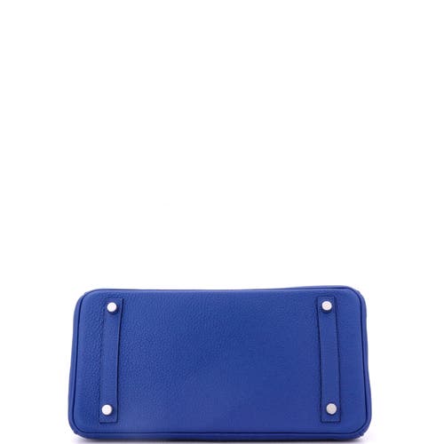 Pre-owned Hermes Hermes Birkin Handbag Blue Togo With Palladium Hardware 30 In Blue