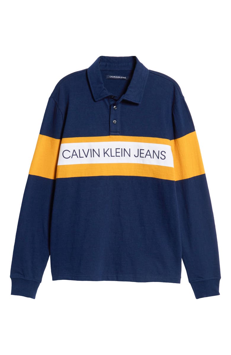 Calvin Klein Jeans Logo Rugby Shirt, Alternate, color,