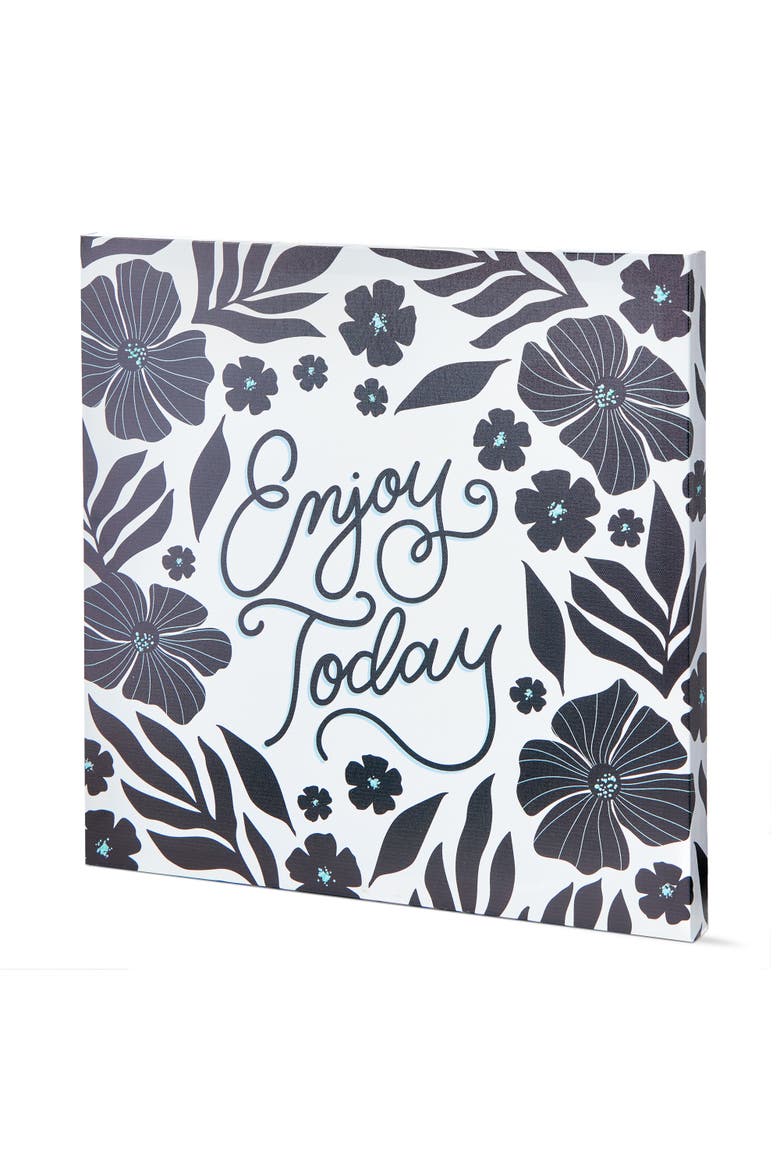 Enjoy Today Wall Art Black Multi Polyester Everyday, Main, color, Black