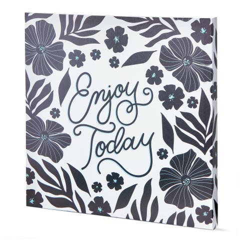 Enjoy Today Wall Art Black Multi Polyester Everyday