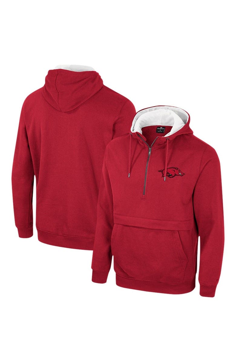 COLOSSEUM Men's Colosseum Cardinal Arkansas Razorbacks Half-Zip Hoodie, Main, color, Cardinal