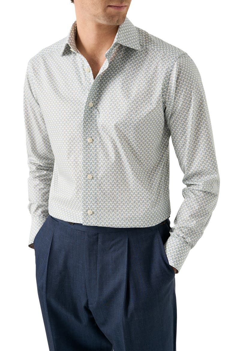Contemporary Fit Signature Twill Button-Up Shirt, Main, color, MEDIUM BLUE