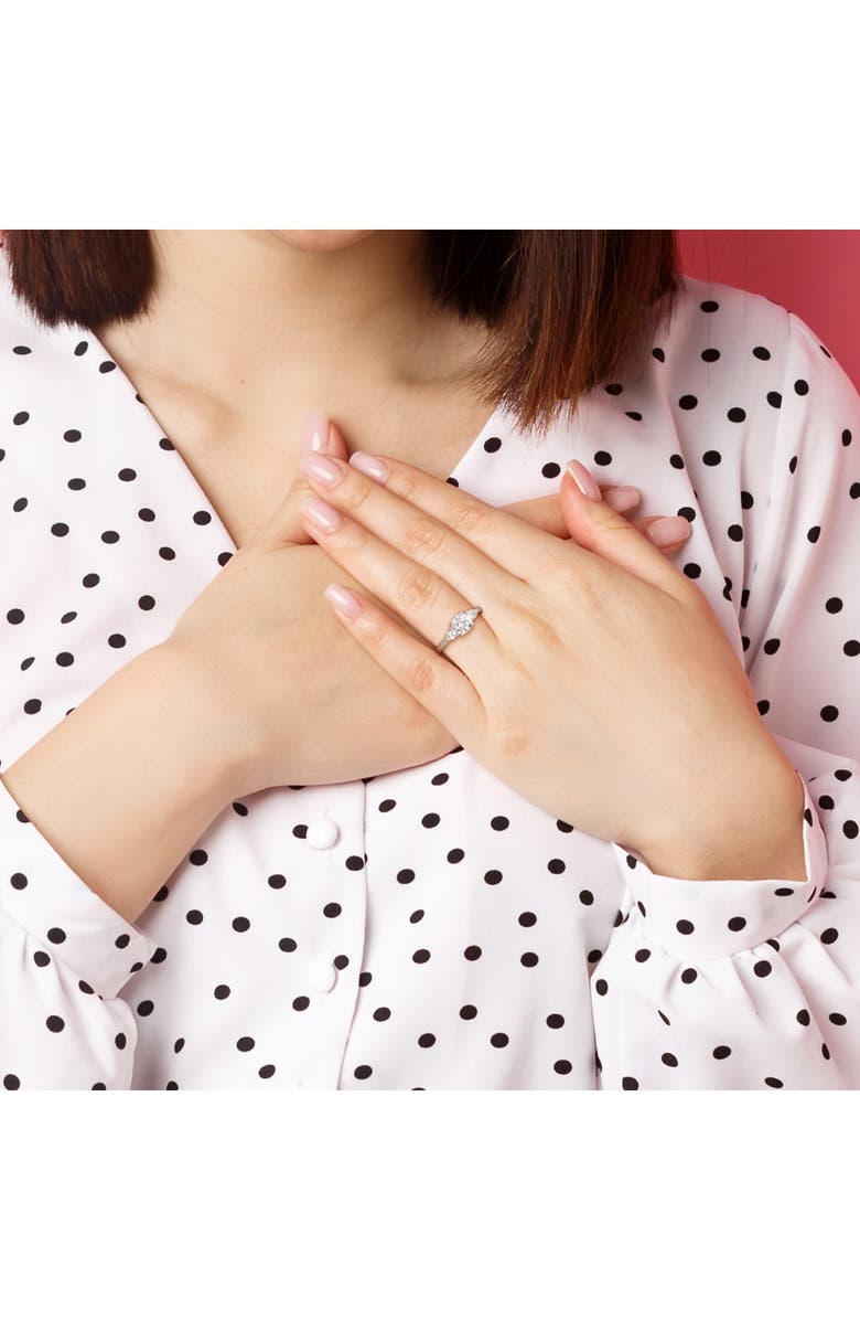 DELMAR Cushion Cut & Pear Cut Moissanite Ring, Alternate, color, White