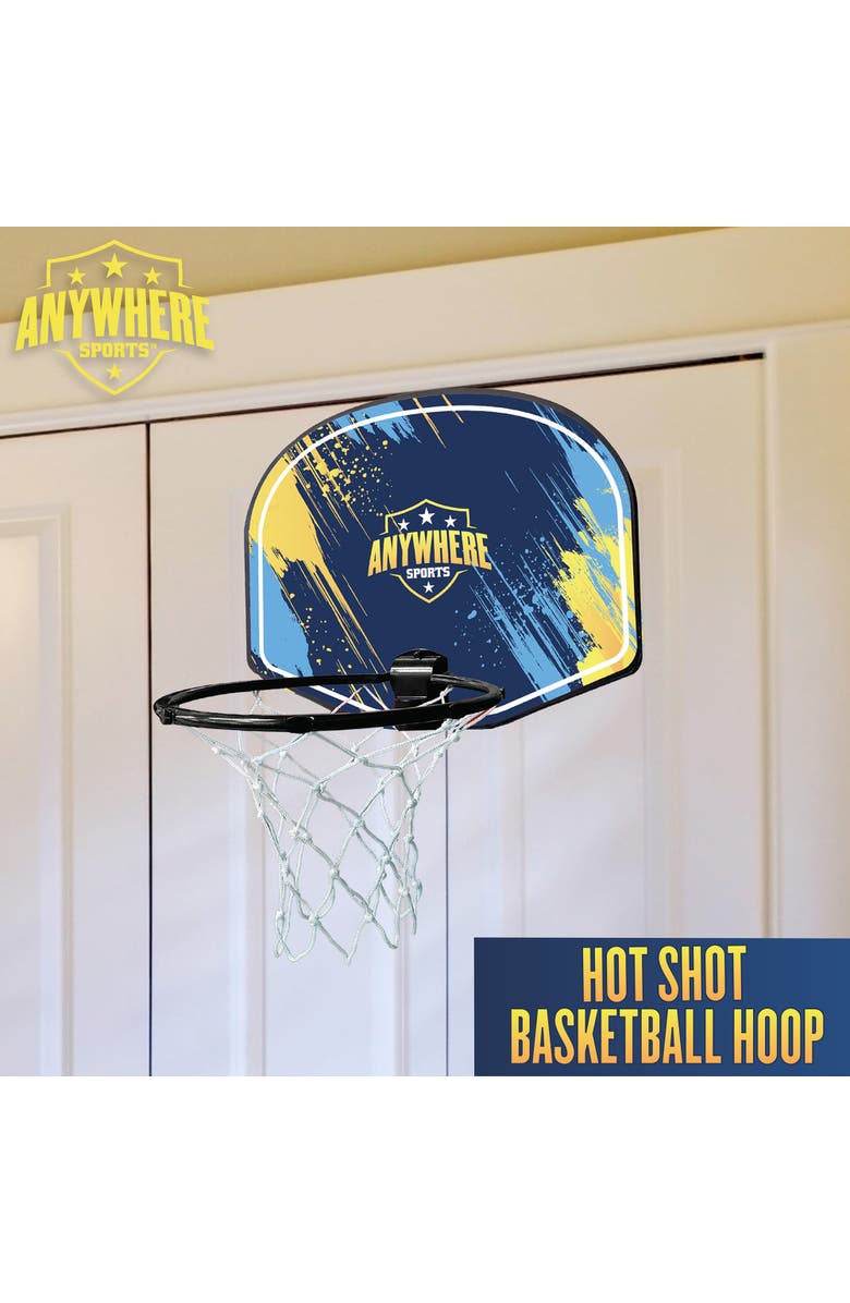 Anywhere Sports Hot Shot Basketball Hoop | 6" Foam Ball & Overdoor Backboard, Alternate, color, 