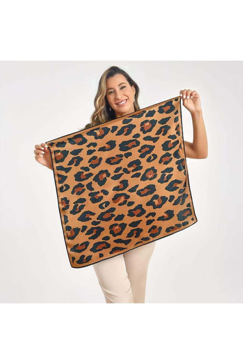 Pure Silk Printed Square Scarf, Main, color, Leopard