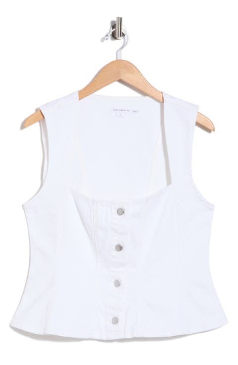 Button Front Peplum Top