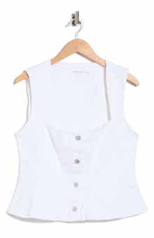 Button Front Peplum Top