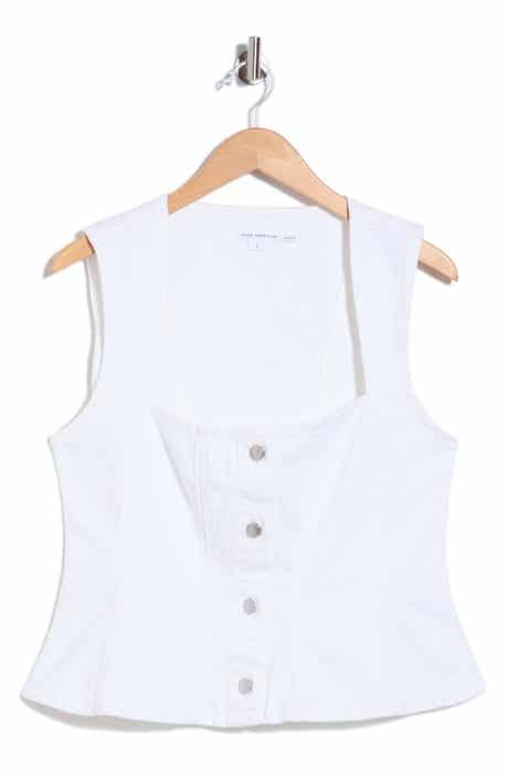 Button Front Peplum Top